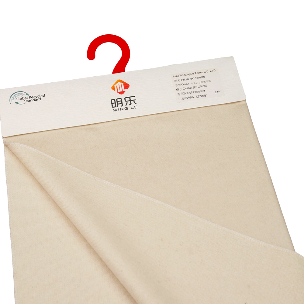 50% Wol, 40% Polyester, 10% Andere Vezels, 680G/M, Beige, Kristalwol Enkelzijdige Overcoating, ML-242-2050680