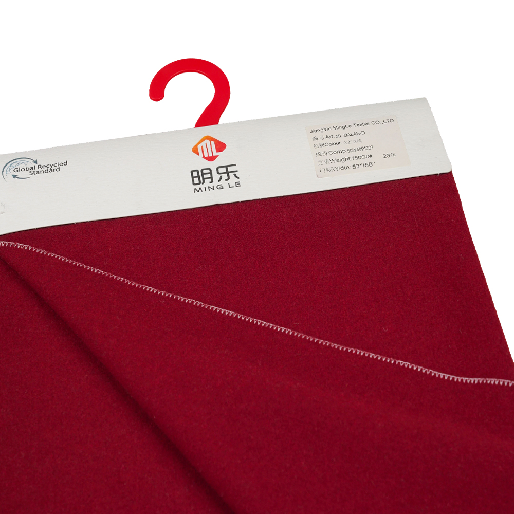 50% Wol, 40% Polyester, 10% Andere vezels, 750G/M, Helderrood, Staande poolstof, ML-DALAN-D