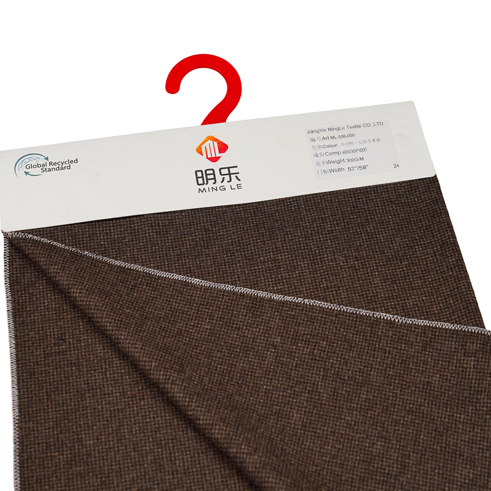 60% Wol, 30% Polyester, 10% Andere Vezels, 300G/M, Gemengde Koffie + Rode Bonenpasta Gierst, Flanelstof, ML-S06-050