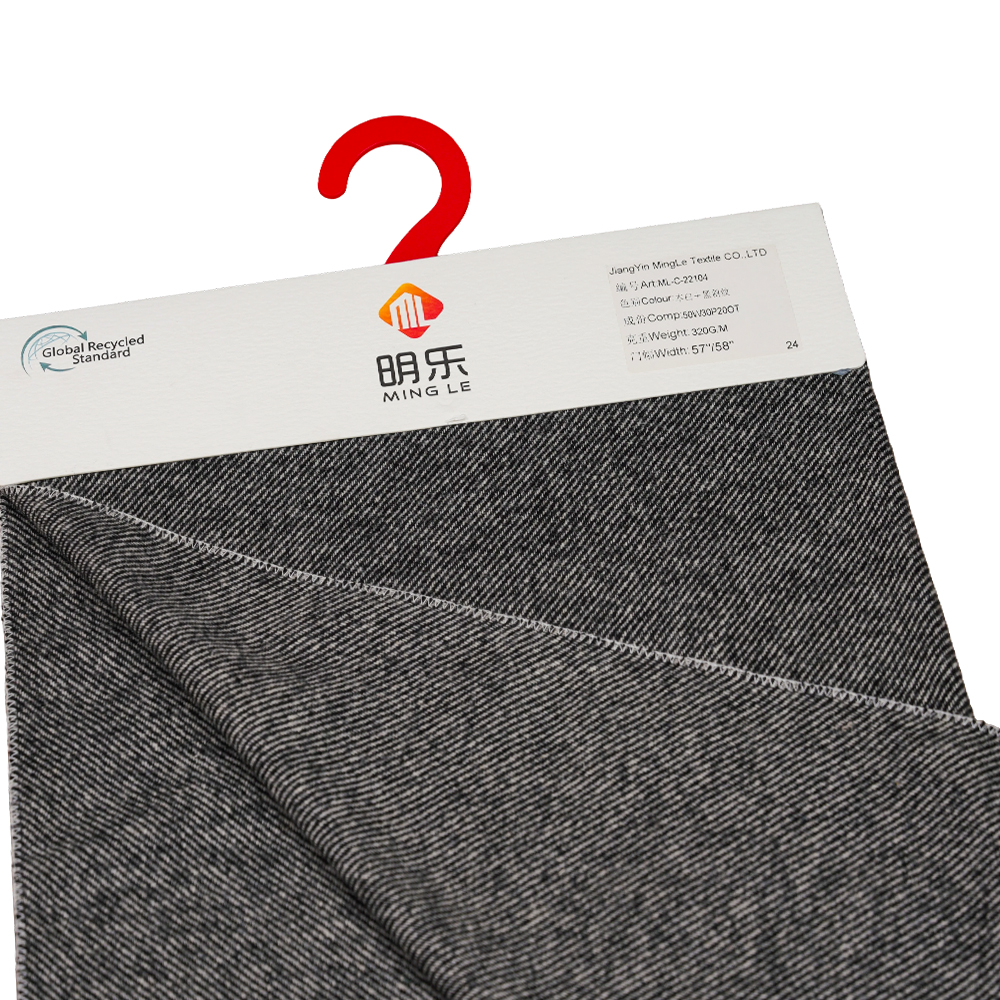 50% wol, 30% polyester, 20% andere vezels, 320 g/ml, gebroken wit + zwart, twill flanellen stof, ML-C-22104