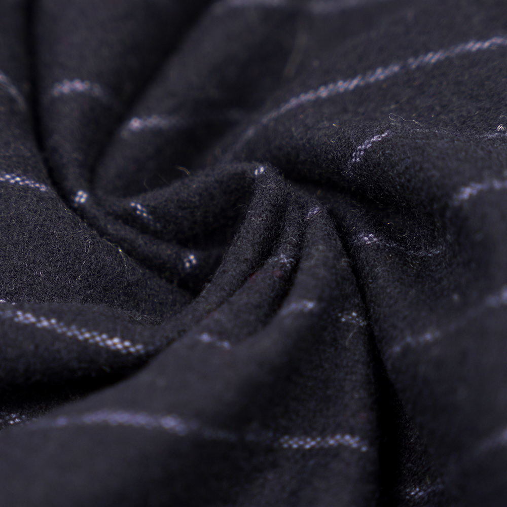 53% wol, 47% polyester, 350 g/ml, Zhiqing + witte, verticaal gestreepte flanellen stof, ML-317245X-2