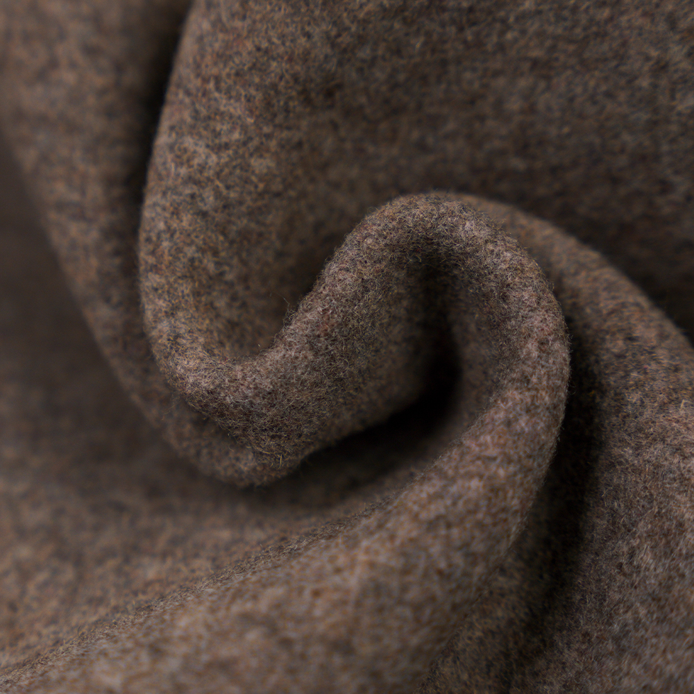 70% Wol, 10% Kasjmier, 10% Polyester, 10% Andere vezels, 670G/M, Gemengde Koffie, Melton Stof, ML-232270-670